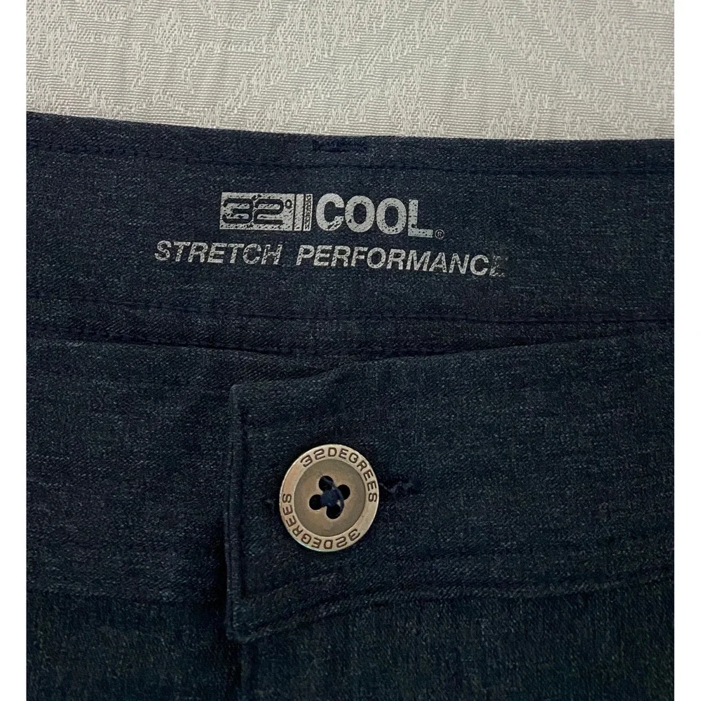 32 Degrees Cool Mens 36 Stretch Performance Shorts Dark Gray Heather Golf Casual